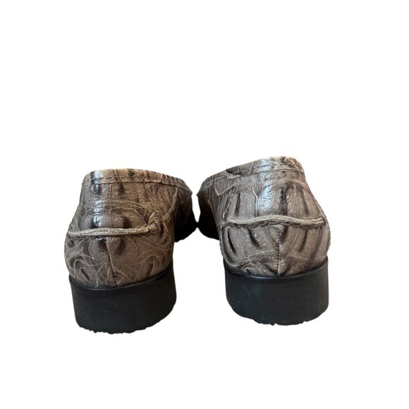 Talbots lizard leather tassel loafers 1" heels black rubber soles womens size 6B - Picture 7 of 10